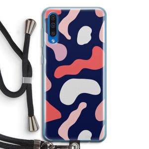 Memphis Shapes Pink: Samsung Galaxy A50 Transparant Hoesje met koord