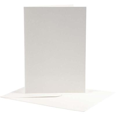 Creativ Company Kaarten en enveloppen, afmeting kaart 12,5x17,5 cm, afmeting envelop 14x19 cm, off-white, 10 set/ 1 doos