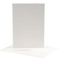 Creativ Company Kaarten en enveloppen, afmeting kaart 12,5x17,5 cm, afmeting envelop 14x19 cm, off-white, 10 set/ 1 doos