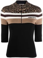 Valentino Garavani pull à empiècement imprimé léopard - Noir