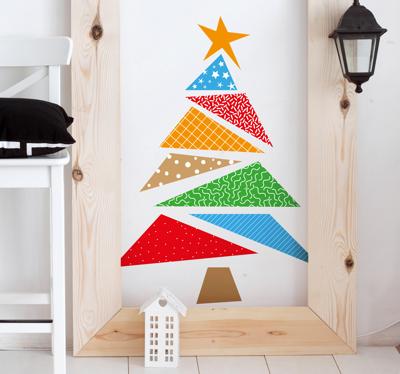 Sticker kerstboom kleuren