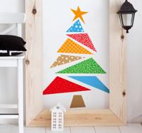 Sticker kerstboom kleuren