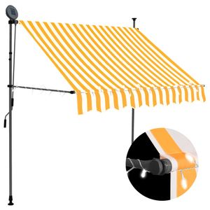 VidaXL Luifel handmatig uitschuifbaar met led 100 cm wit en oranje