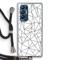 Geometrische lijnen zwart: Oppo Find X3 Neo Transparant Hoesje met koord