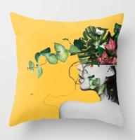 2 stuks 45x45cm geel gestreepte kussensloop geometrische gooien kussen kussensloop afdrukken Cushion kussen zaak slaapkamer Office grootte: 450 * 450