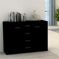 Dressoir 88x30x65 cm bewerkt hout zwart
