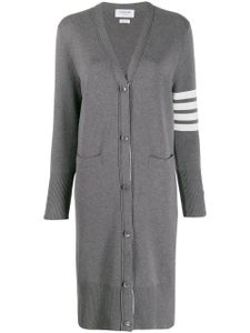 Thom Browne cardigan long à 4 bandes contrastantes - Gris