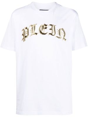 Philipp Plein t-shirt en coton à logo appliqué - Blanc