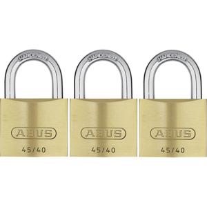 Abus-set van 3 gelijksluitende messing hangsloten 45/40