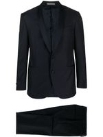 Corneliani costume à veste boutonné à col châle - Bleu