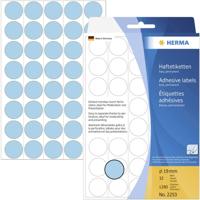 Herma 2253 Etiketten voor markeringspunten Ø 19 mm Blauw 1280 stuk(s) Permanent hechtend Papier
