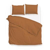 Dekbedovertrek Katoen Satijn Satinado Cognac Brown Effen 240x200 Cm Zo!Home - Dekbed-Discounter.nl