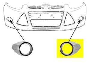 BUMPERGRILL ONDER LINKS + MISTLICHTGAT + Chrome Buiten 1945597