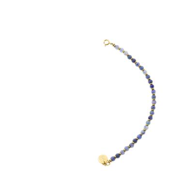 Solid Gold Tussenstuk Ketting Edelsteen 4mm Kwarts Blauw