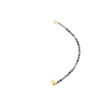 Solid Gold Tussenstuk Ketting Edelsteen 4mm Kwarts Blauw