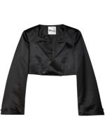 Noir Kei Ninomiya blazer crop à boutonnière croisée