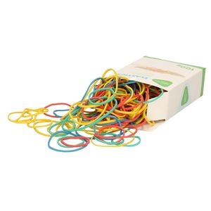 Gekleurde rubberen elastiekjes verschillende formaten 100 gram