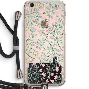 Sierlijke bloemen: iPhone 6 / 6S Transparant Hoesje met koord