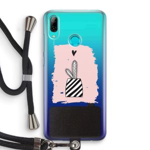 Zwart-wit cactus: Huawei P Smart (2019) Transparant Hoesje met koord