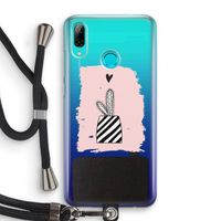Zwart-wit cactus: Huawei P Smart (2019) Transparant Hoesje met koord