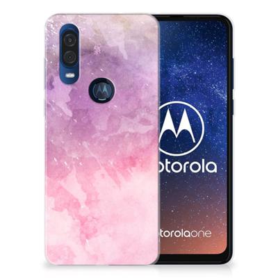 Smartphone hoesje Motorola One Vision Pink Purple Paint