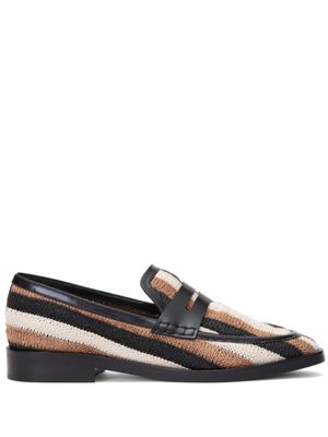 3.1 Phillip Lim mocassins rayés Alexa à entaille penny - Marron