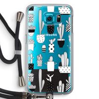 Cactusmotief: Samsung Galaxy S6 Transparant Hoesje met koord