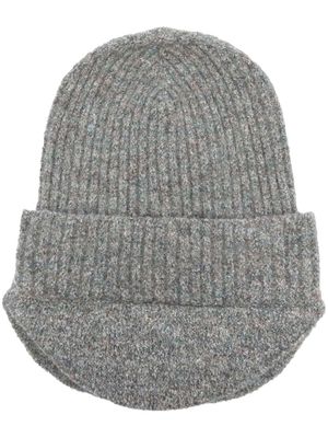 RANRA bonnet en maille nervurée - Gris
