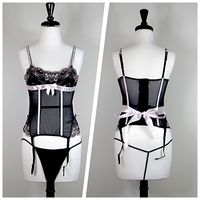 Lace Bustier And Thong Set - Maat: XL
