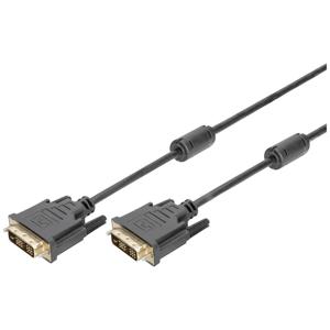 Digitus AK-320100-050-S DVI-kabel DVI Aansluitkabel DVI-D 18+1-polige stekker, DVI-D 18+1-polige stekker 5.00 m Zwart Schroefbaar