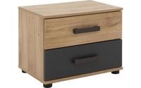 Goossens Basic Nachtkastje Industrial, Per 1 stuk = 52 cm breed 2 laden, 40 cm hoog