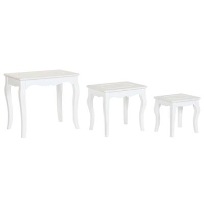 Bijzettafel Home ESPRIT Wit Lichtgrijs 53 x 35 x 47 cm