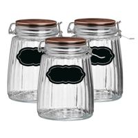 Weckpot/inmaakpot - 6x - 1.5L - glas - met beugelsluiting - incl. etiketten