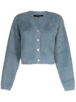 tout a coup cardigan crop en fourrure artificielle - Bleu - thumbnail