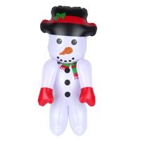 Decoratie sneeuwpop - opblaasbaar - H65 cm - opblaas figuur/pop - thumbnail