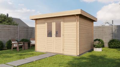 Lugarde Select Blokhut Amersfoort 300x300cm - Onbehandeld- Plat dak- - Lugarde Select