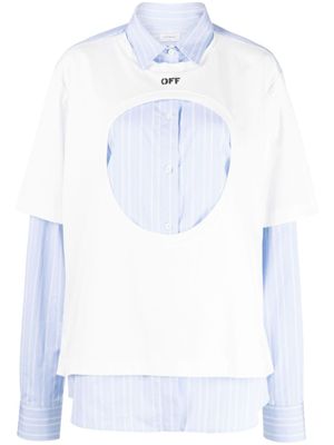 Off-White chemise en coton Meteor à design superposé - Bleu