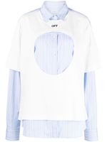 Off-White chemise en coton Meteor à design superposé - Bleu