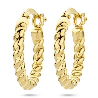 Oorringen gedraaid zilver goudkleurig 2,5 mm