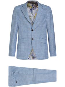 ETRO costume boutonné à carreaux - Bleu