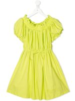 Pinko Kids robe en coton à col volanté - Vert