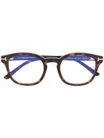 TOM FORD Eyewear lunettes de vue à monture ronde - Marron - thumbnail