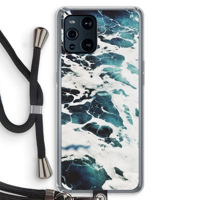 Golven: Oppo Find X3 Transparant Hoesje met koord