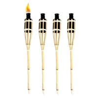 Esschert Design Tuinfakkel - 4x - bamboe - navulbaar - 60 cm - sfeer verlichting
