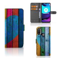 Motorola Moto E20 | E30 | E40 | Book Style Case | Wood Heart - Cadeau voor je Vriend