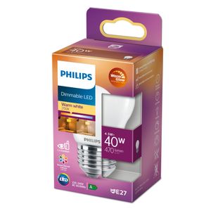 Philips LED Lamp E27 4,5W Kogel Dimbaar
