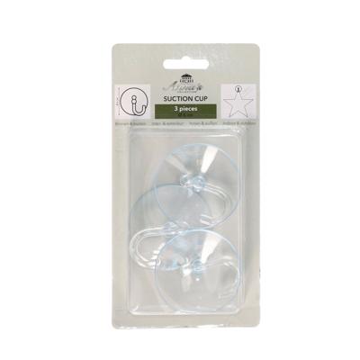 Zuignappen ophanghaakjes - 3x st - 6 cm - groot - transparant - kerstverlichting ophangen