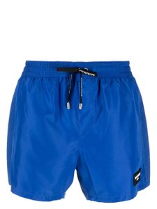 Balmain short de sport à patch logo - Bleu