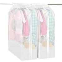 2 stuks PEVA driedimensionaal stofdichte doek cover tassen opknoping organisator opbergtas waterdicht pak vacht cover specificatie: 60x90x30cm (wit)