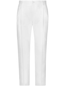 Dolce & Gabbana pantalon en lin à plis marqués - Blanc